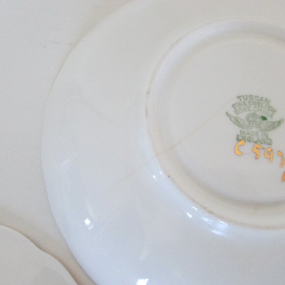 Vintage Tuscan Teacup trio set, Yellow Flower (Lot 1) SMALL CRACK & MARK - Picture 11 of 15